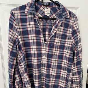 J.crew plaid gauze boyfit popover / med/